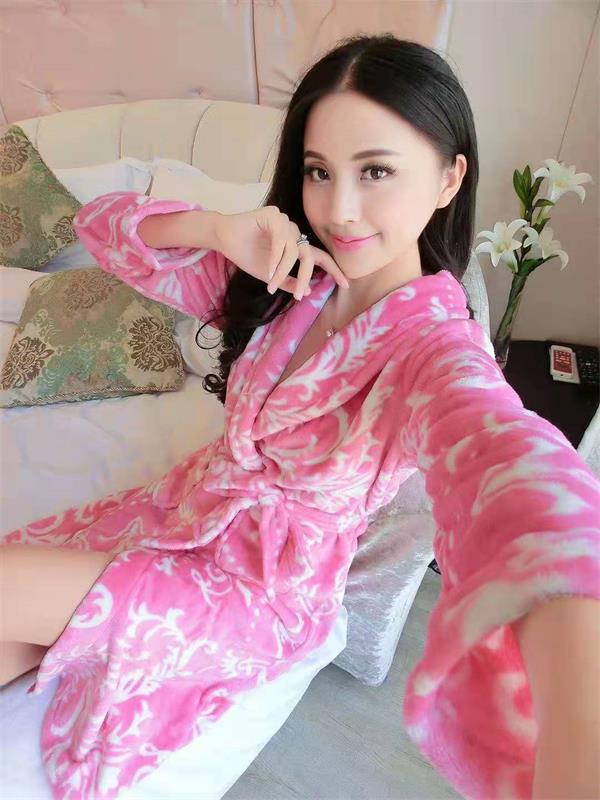 Title 5, Extra long fashionable sexy home flannel nightg...