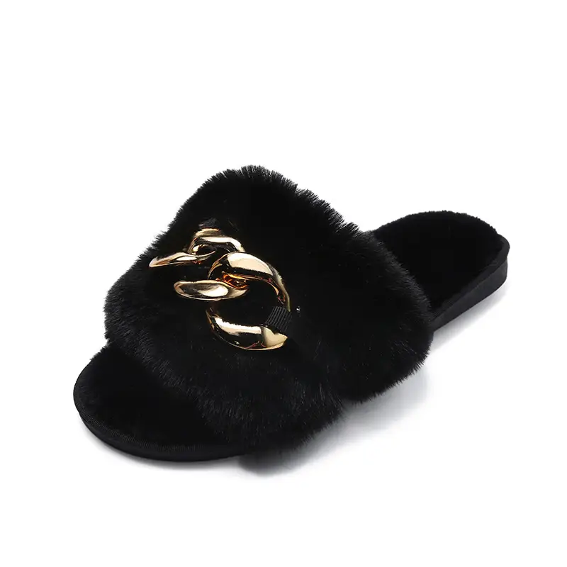 Women's Flat Bottom Home Casual Korean Style Plush Slippers