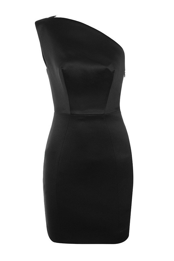 Slant-Shoulder Pencil Dress, picture 3 of 9