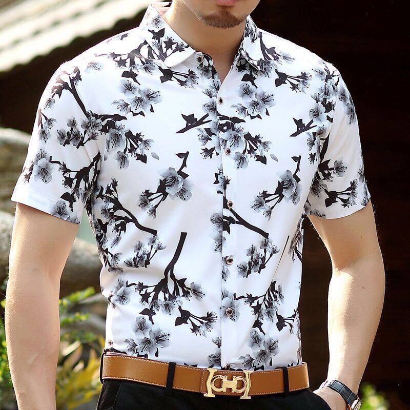 Title 2, Camisa estampada de manga corta para hombre, se...