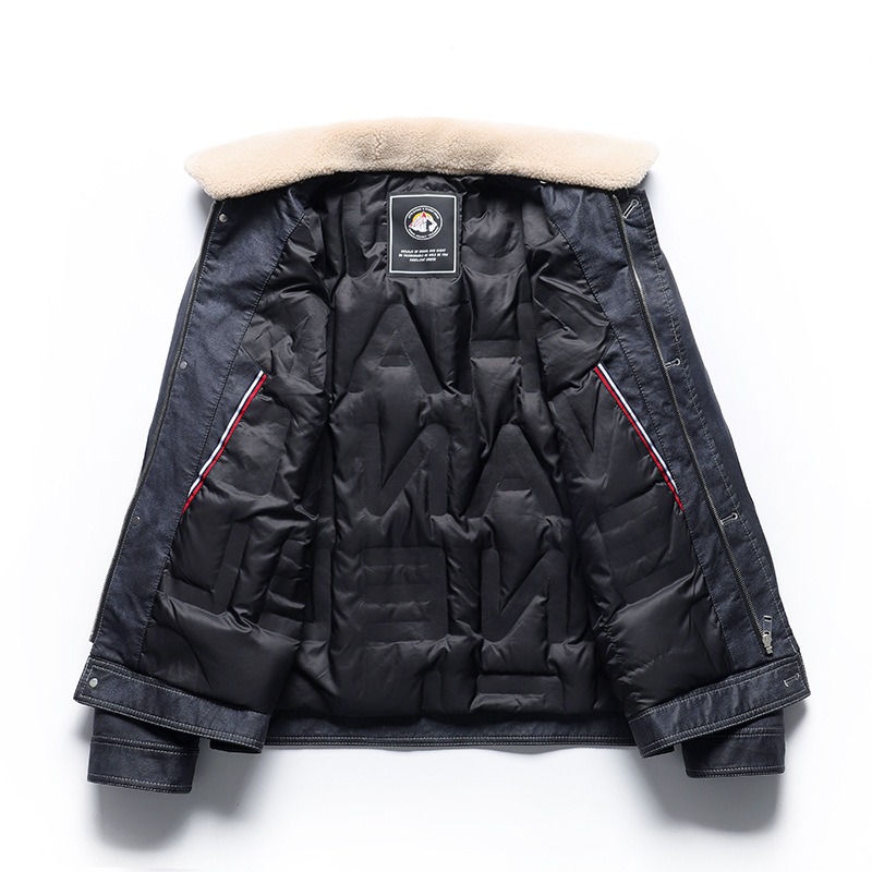 Men's Jacket New Embroidery Lapel Loose Warm Down Jacket
