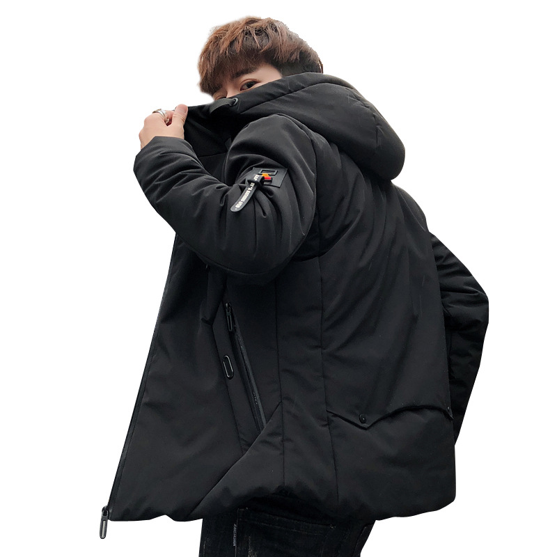 Men's Cotton-padded Hooded Slim Coat Plus Size