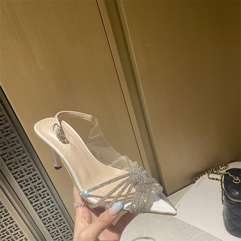Summer New Pointed High Heel Transparent Rhinestone Shoes - Image 12