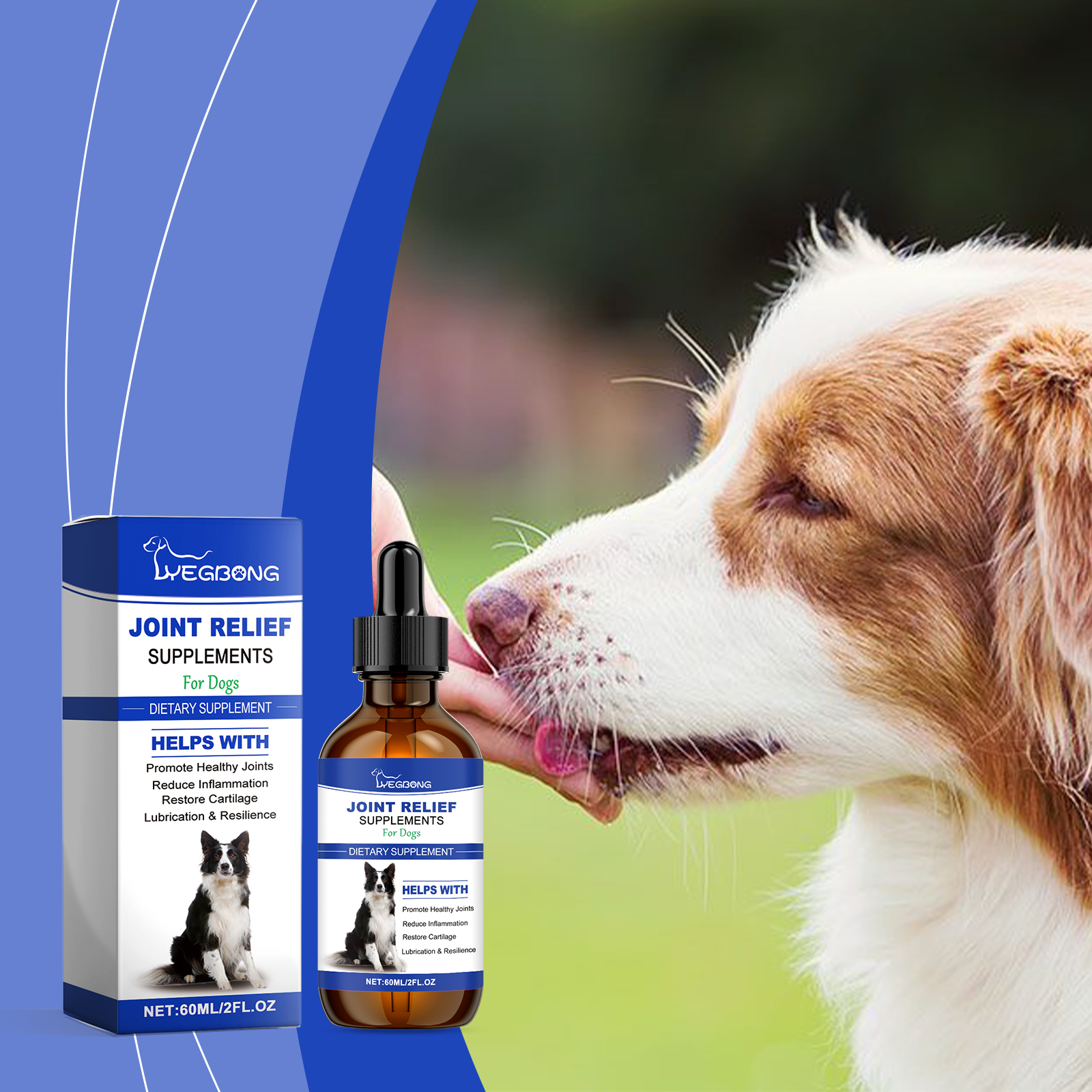 Dog Joint Relief Liquid Supplement Drops, Hip & Joint Care Support For All Breeds Dogs, Relieve Joint Pain, Reduce Inflammation, Restore Cartilage, Improve Mobility, 60ml — foto 9