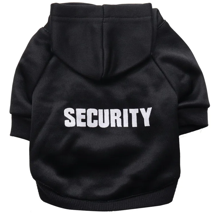 Dog Clothes, Fleece Cloth Hooded Security Pet Sweater - Black