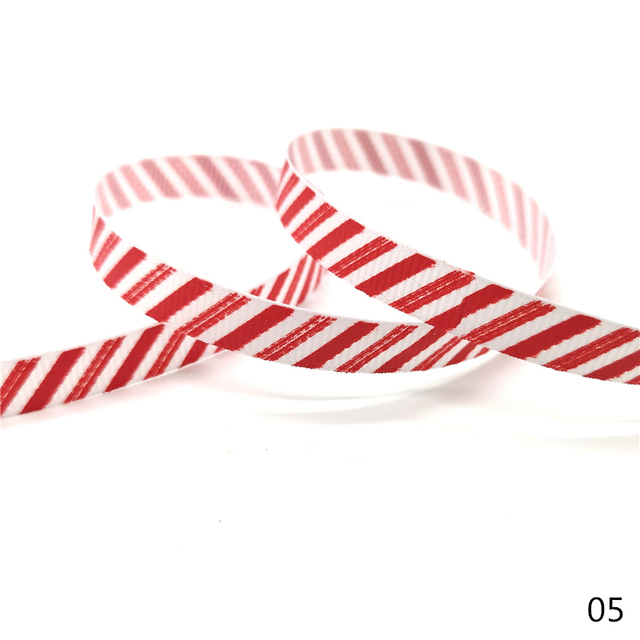 Size 5 10mm Christmas Ribbon Printed Grosgrain Ribbon