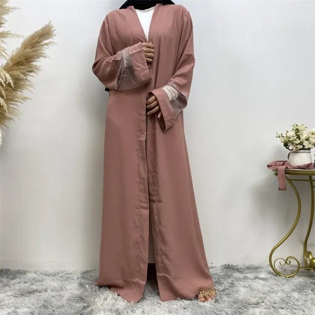 Mesh Patchwork Hot Diamond Cardigan Robe Pink - Shop at LoveMi