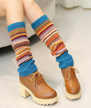 Title 3, Vintage Colorful Striped Fashion Pile Socks for...