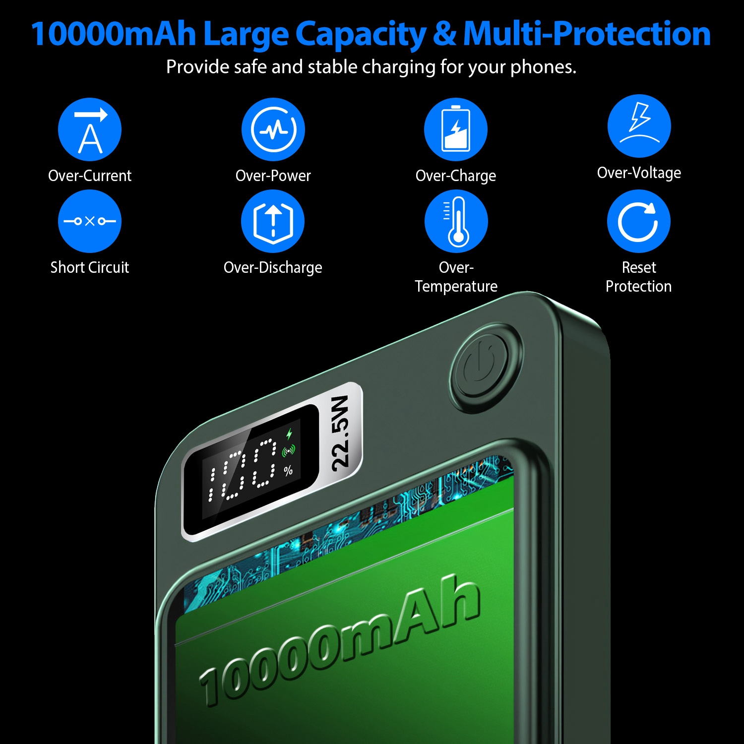 1Pc 2 In 1 Magnetic Wireless Power Bank 10000mAh PD20W Fast Charger MagSafe Wireless Power Bank Fit For IOS Phones IOS Phone 17 Series And More