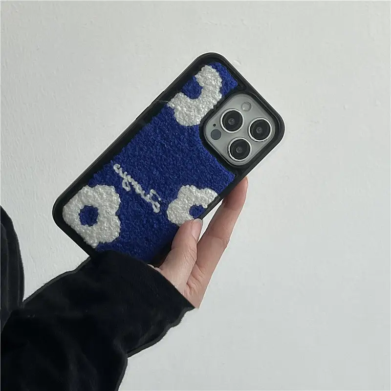 Klein Blue Flower Plush Phone Case