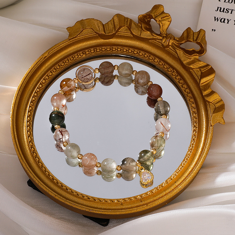 Green Ghost Strawberry Crystal Love Bracelet
