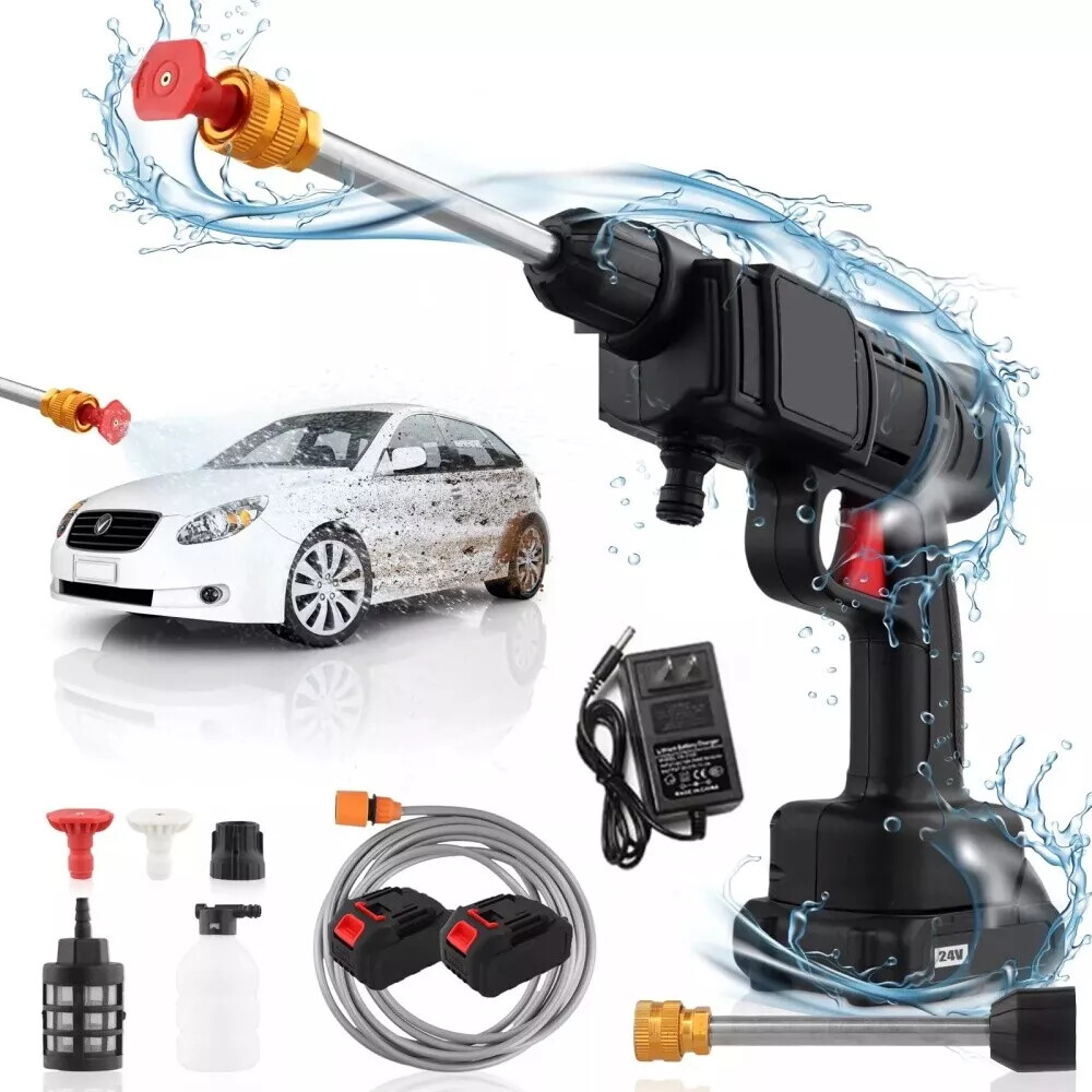 2 Battery Cordless Car High Pressure Washer Jet Water Wash Cleaner Gun Portable — image 4