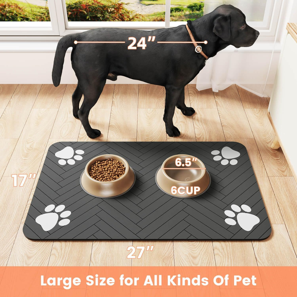 Pet Feeding Mat Absorbent Pet Placemat For Food And Water Bowl With Waterproof Rubber Backing Quick Dry Water Dispenser Mat For Dog And Cat thumbnail 5