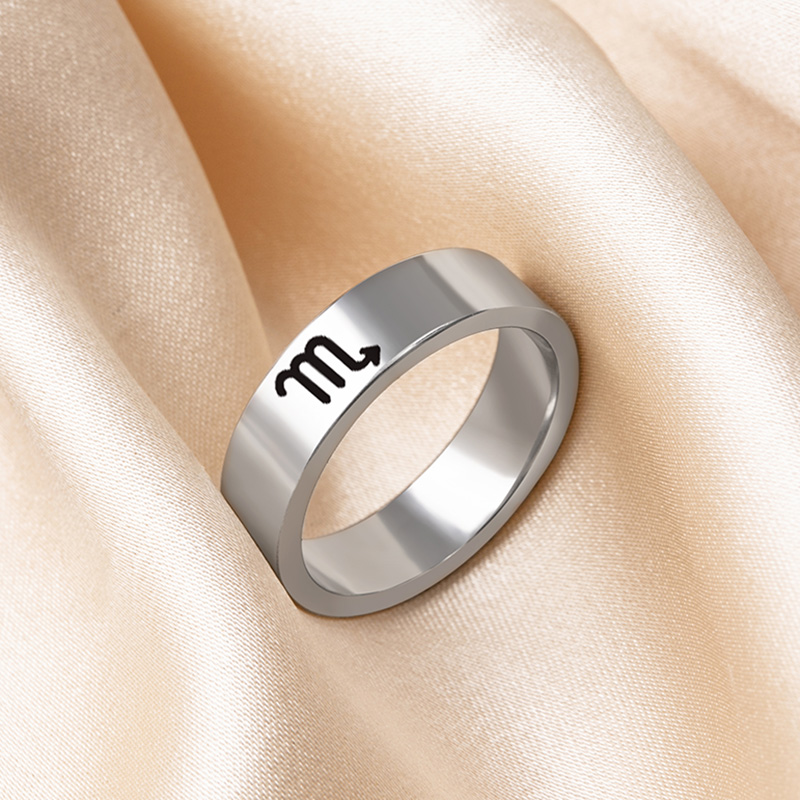12 Constellation Horoscope Stainless Steel Ring