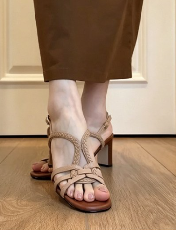 Woven Cutout Ankle Strap Sandals, picture 2 of 5