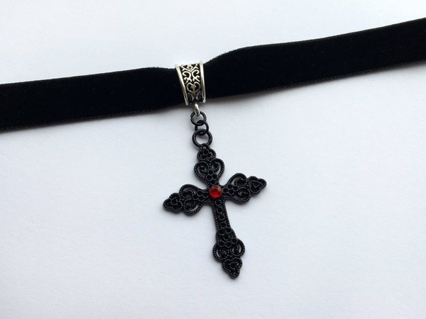 Gothic Cross Black Velvet Choker Manufacturer