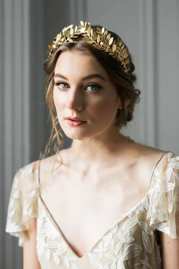 European And American Metal Leaf Headband Baroque Leaves