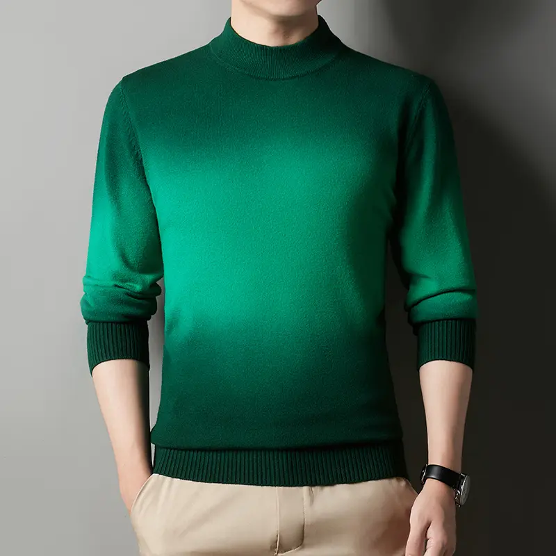 Men's Smudged Half Turtleneck Sweater Bottoming Shirt