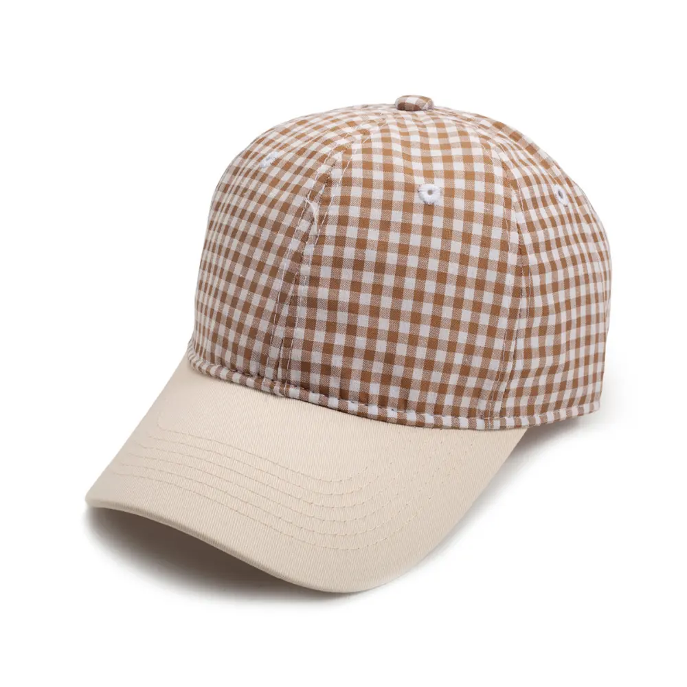 Men's And Women's Multi-color Small-checkered Baseball Cap.