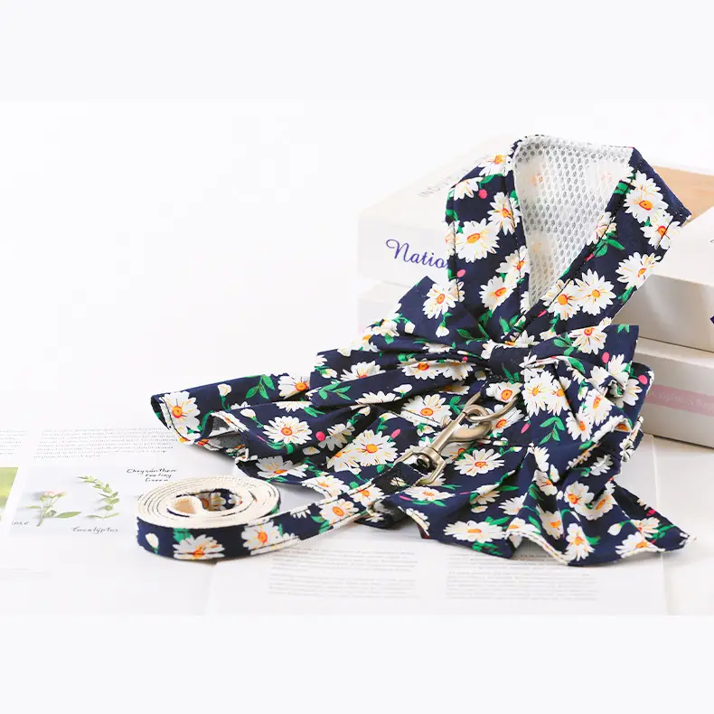 Dog Thin Princess Dress Summer Traction Rope Chest And Back
