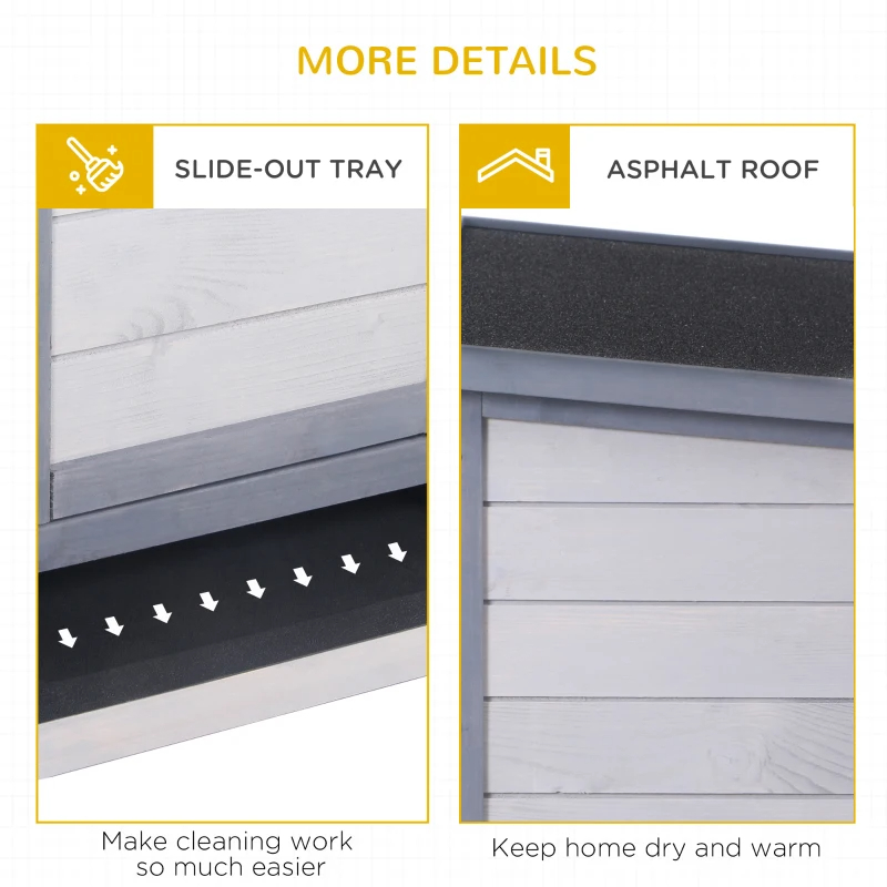 Wooden Rabbit Hutch Bunny Hutch Cage Guinea Pig With Waterproof Roof, No Leak Tray And Feeding Trough, For Rabbits, Chickens, Ducks