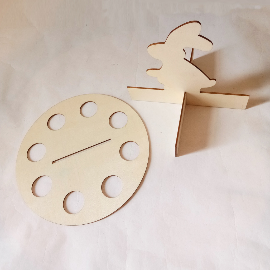 Easter Wooden Craft Egg Rack Rabbit Shape Ornament
