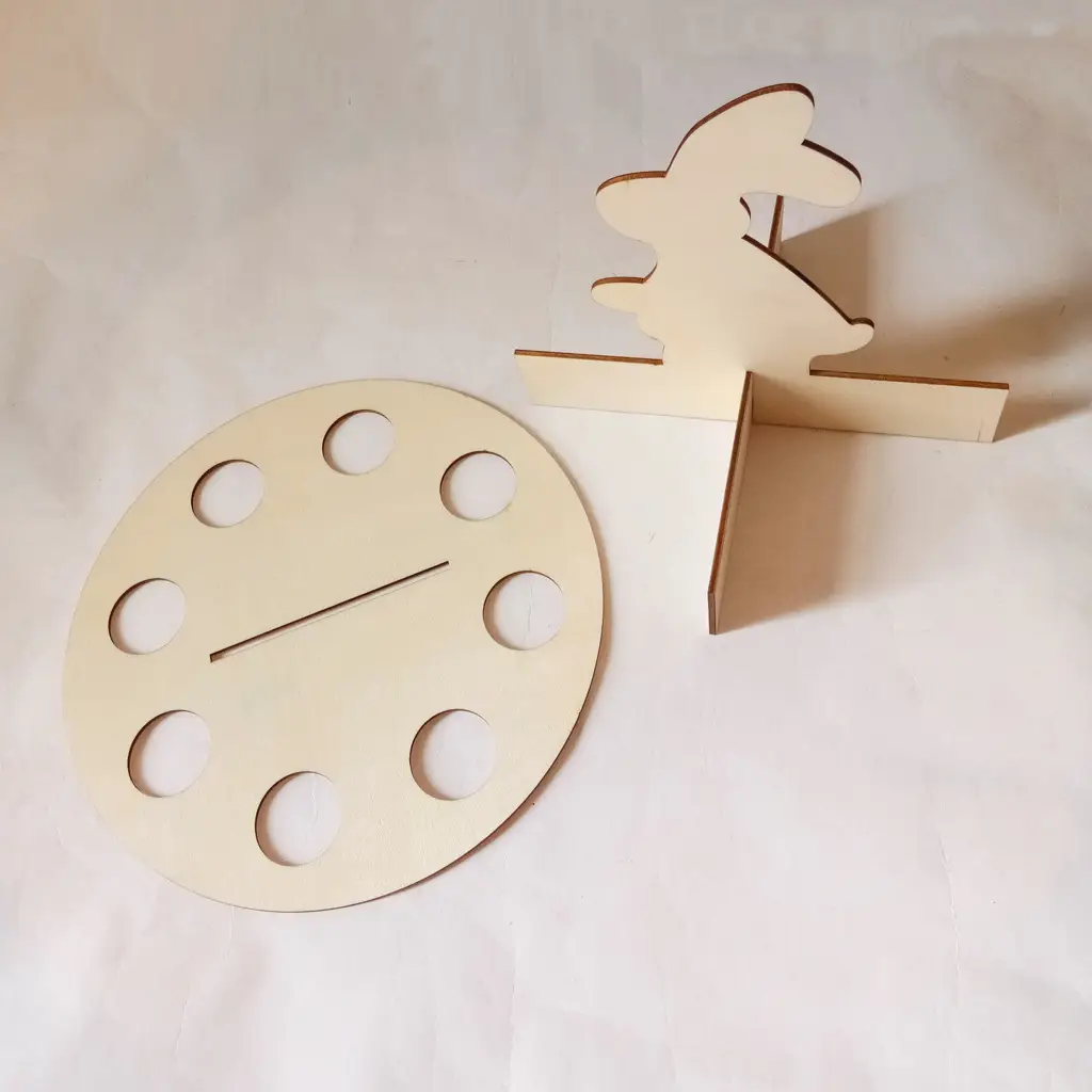 Easter Wooden Craft Egg Rack Rabbit Shape Ornament
