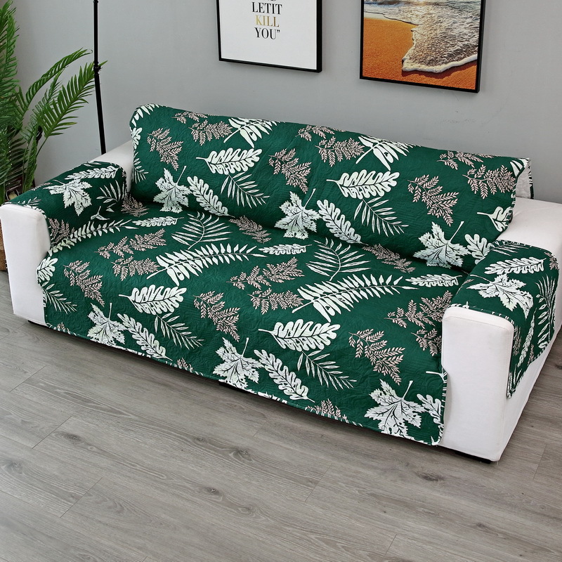 Leaf sofa cover dark green