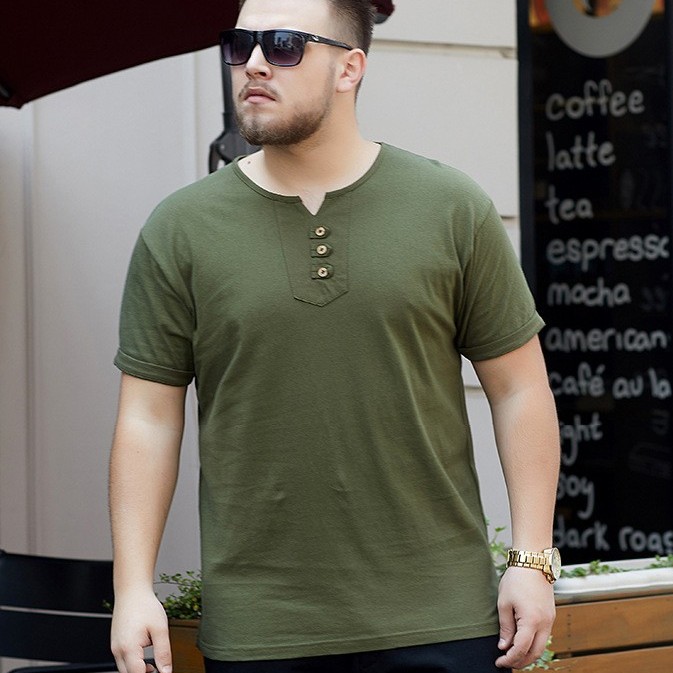 Title 6, Extra Large Fat V-Neck Cotton T-shirt for ultim...