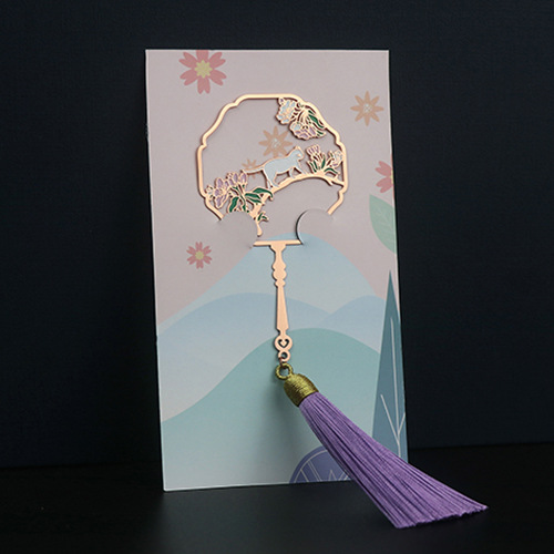 Various Chinese style bookmark designs with tassels