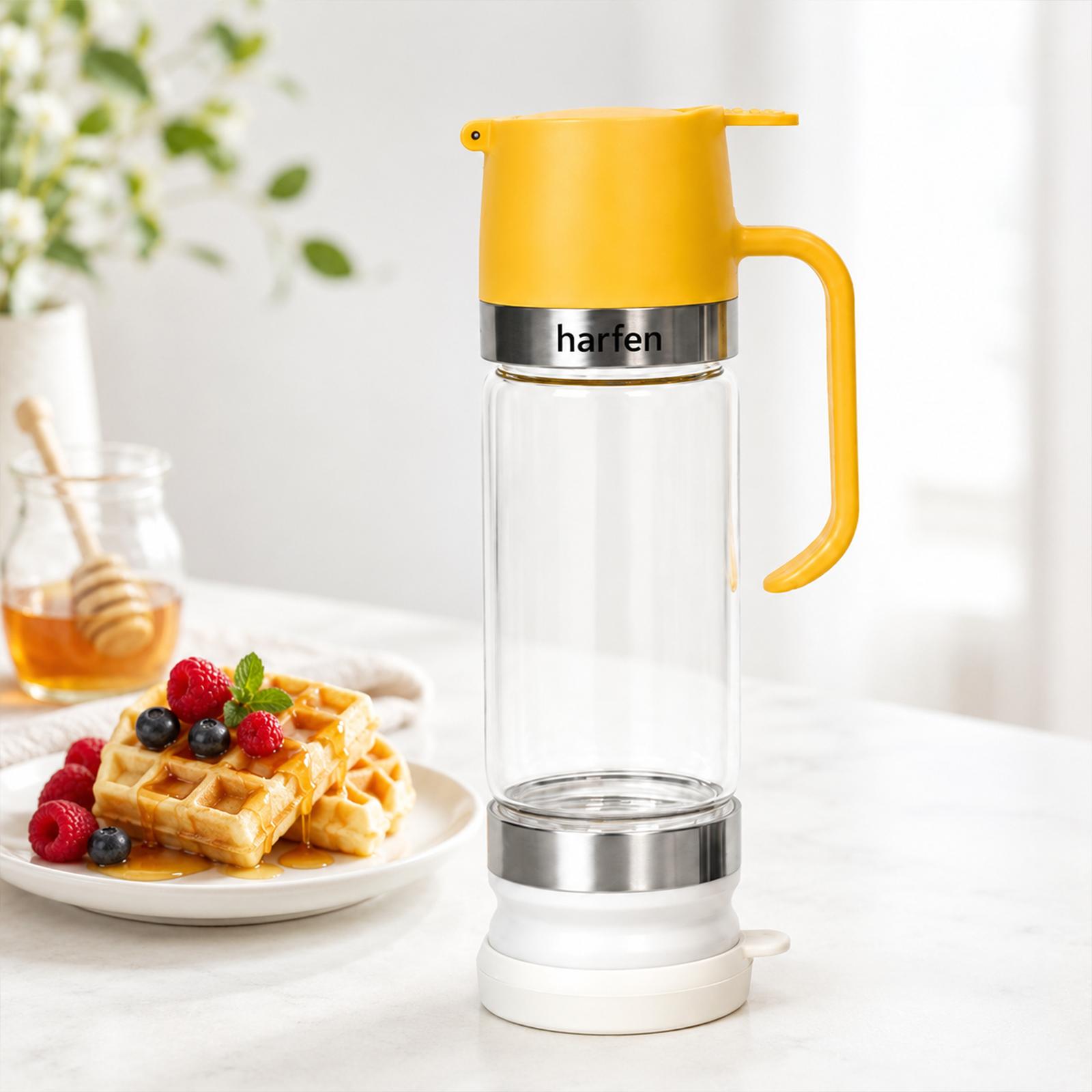 Glass Honey Dispenser Jar With Handle, Auto Flip Lid, Household Honey Storage Bottle,Self-pickup Only image 12