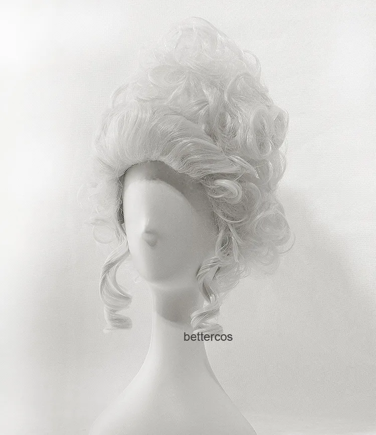 European French Aristocratic Makeup Ball Wig - Off White