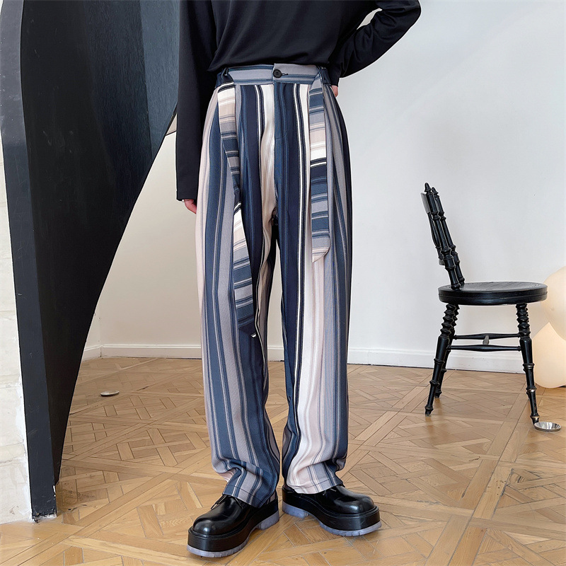 Title 5, Pantaloni da uomo Design Sense, a righe con eff...