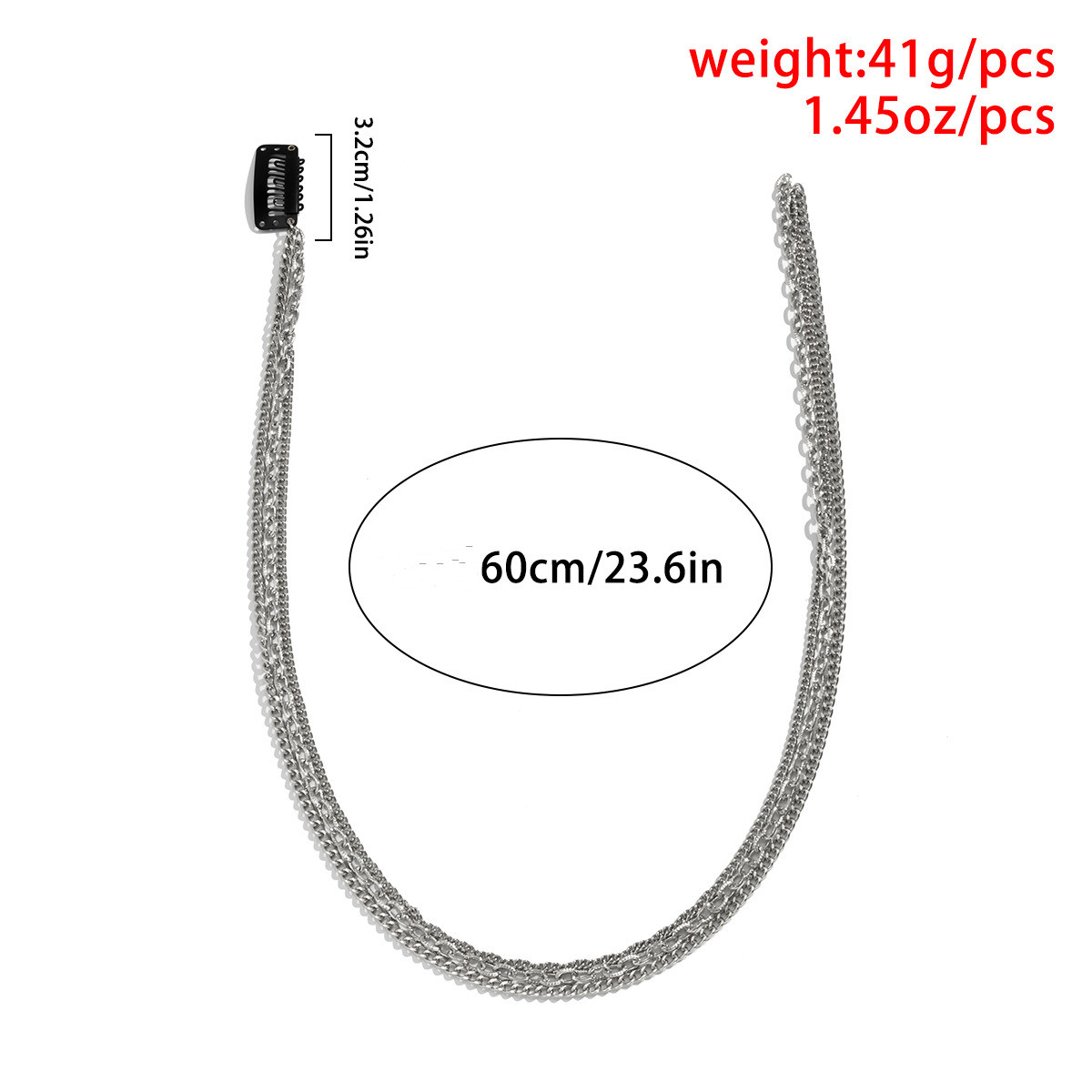 Trendy Street Shooting Geometric Metal Chain Side Clip Hairband