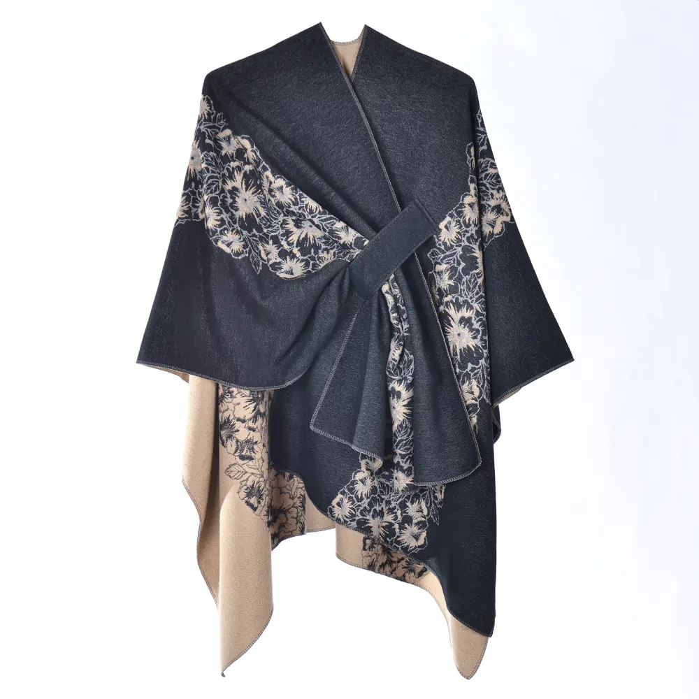 Women's Tie-Strap Split Shawl