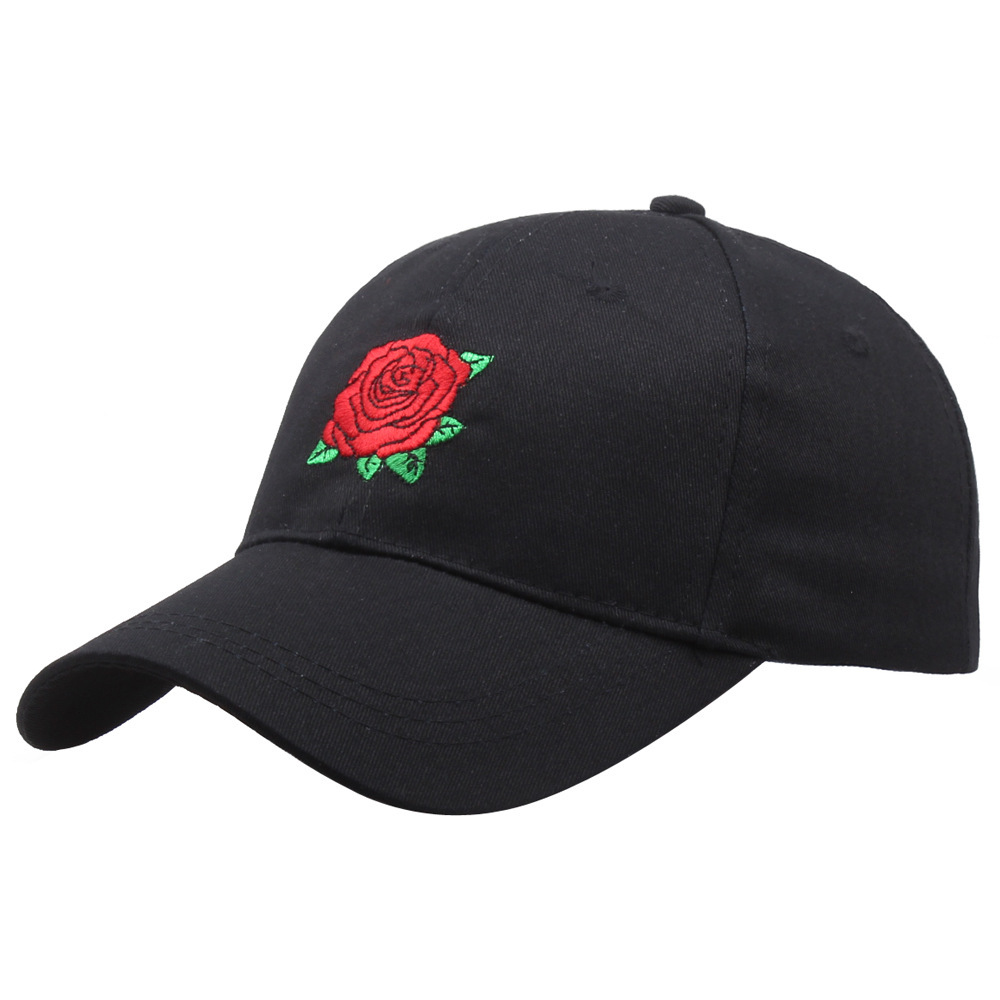 Rose Flower Table Tennis Bat Embroidery Baseball Cap