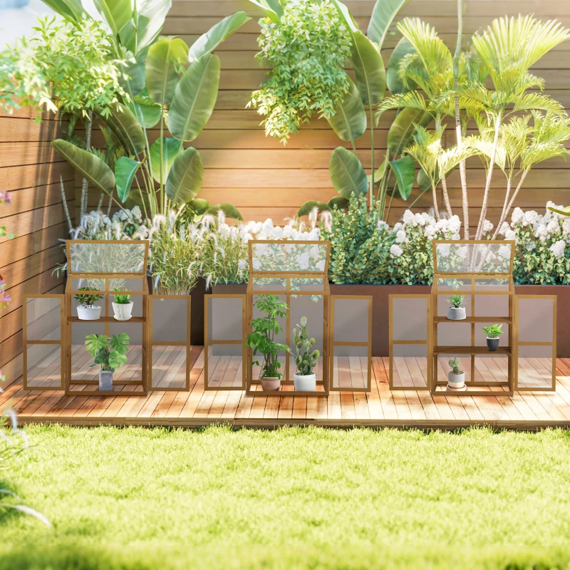 Outsunny Wooden Cold Frame Greenhouse Small Mini Planter Box