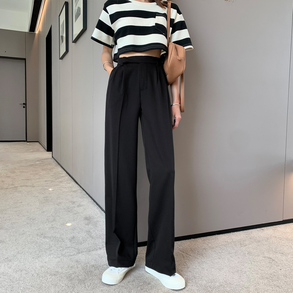 Title 7, Pantalon droit taille haute, jambes longues, po...