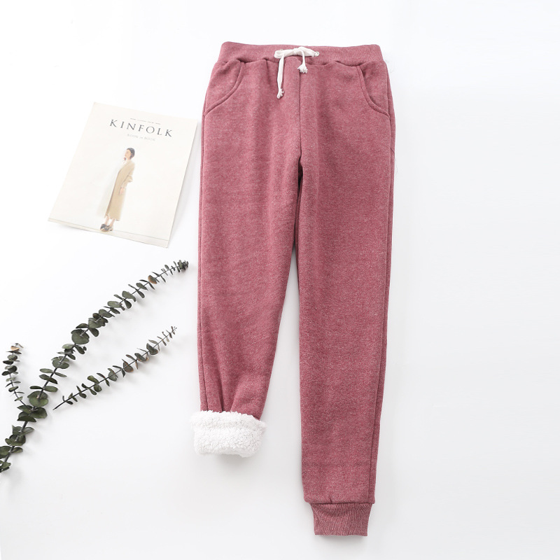 Warm And Thin Sports Leggings Straight leg Pants Wine - Shop at LoveMi
