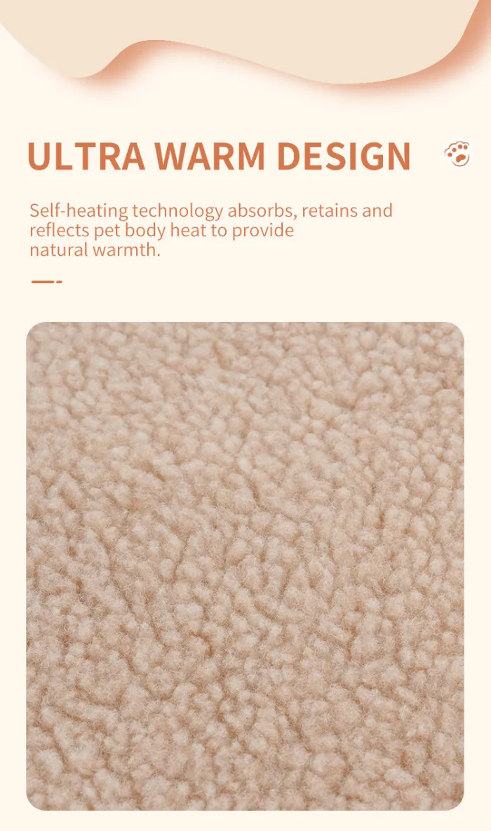 Self-Warming Pet Pad, Soft Plush Thermal Mat for Cats and Dogs, No Electricity Needed (60 x 45 or 95 x 65 cm) - detail photo 8