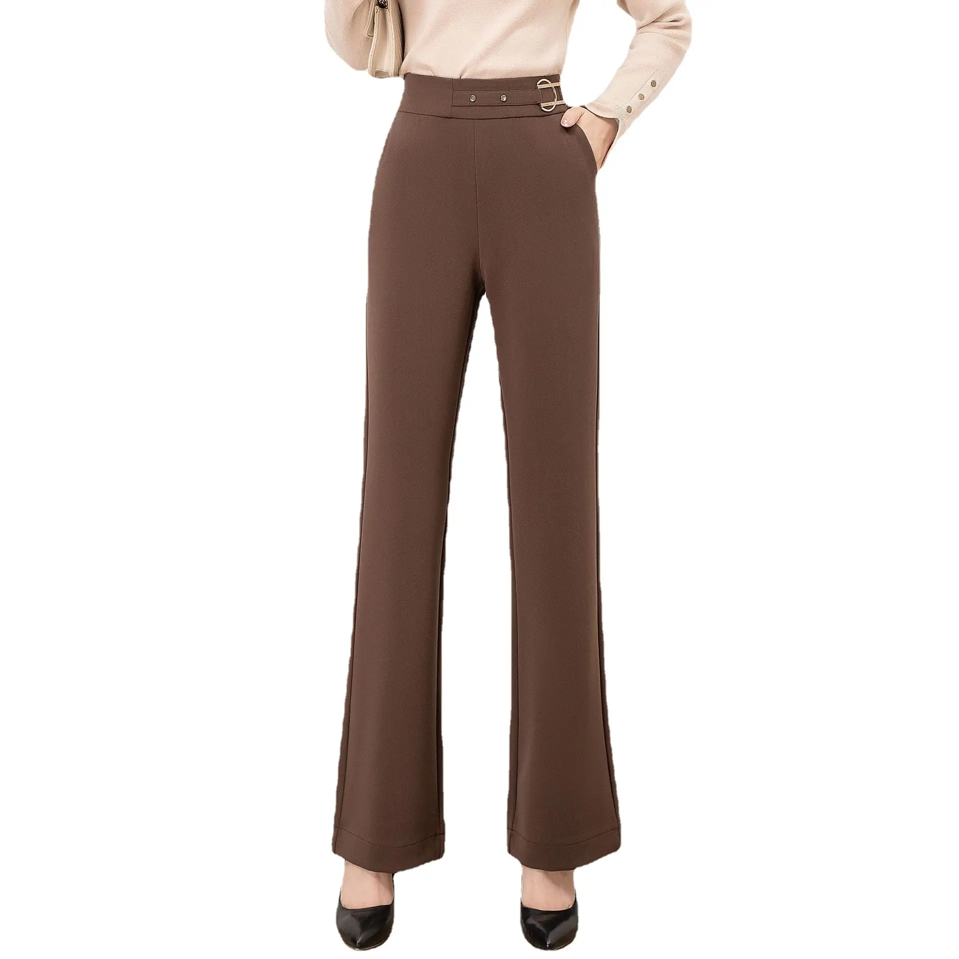 Temperament Commuter Slim Slightly Flared Straight-leg Pants