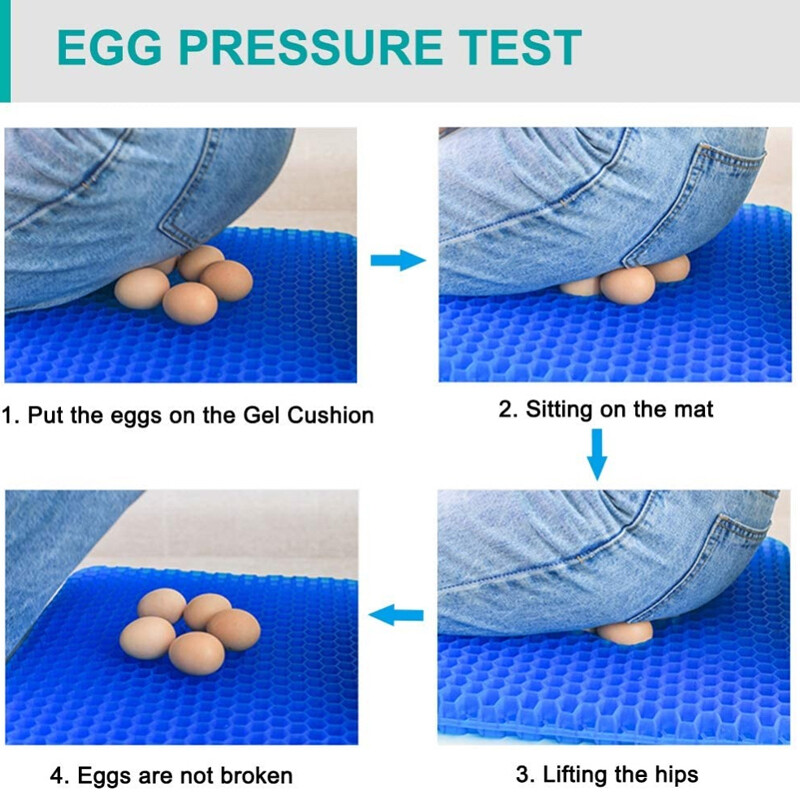 Honeycomb Breathable Gel Seat Cushion Cooling Double Thick Egg Sitting Pad Mat