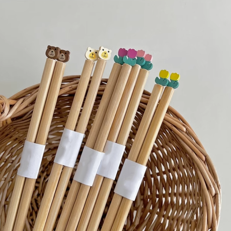 Title 1, Cartoon Three-dimensional Bear Tulip Chopsticks