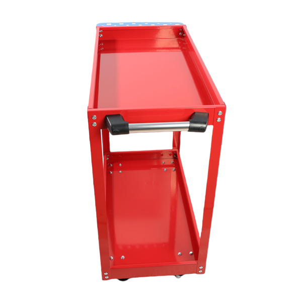 Tool Cart On Wheels, Heavy Duty Steel Utility Cart W-Lockable Wheels, 400 LBS Capacity Industrial Service Cart For Garage, Warehouse, Workshop  Two-layer Bright Red — foto 7