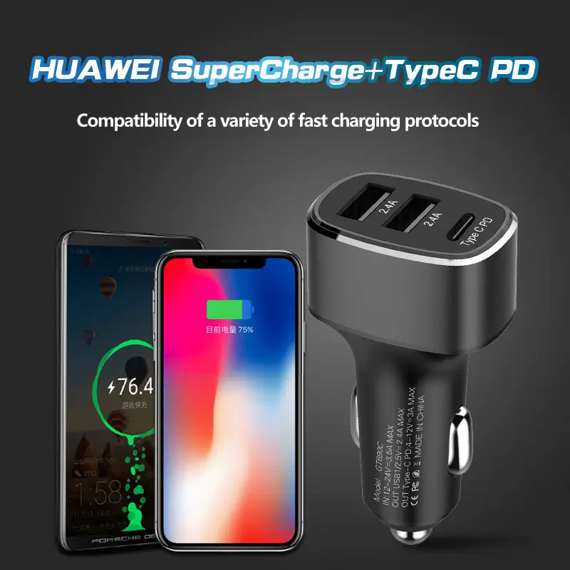 Car Charger Dual USB TYPE C PD