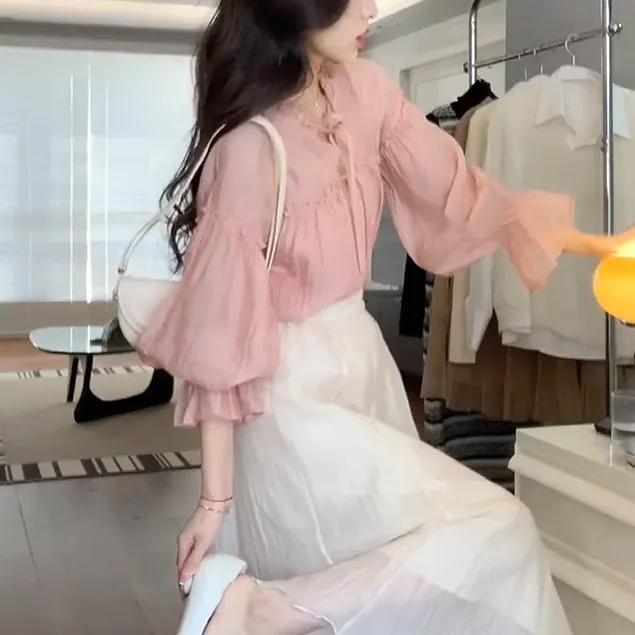Splash Anti aging Elegant Socialite Kafuu Shirt Skirt Suit Shirt Skirt - Shop at LoveMi