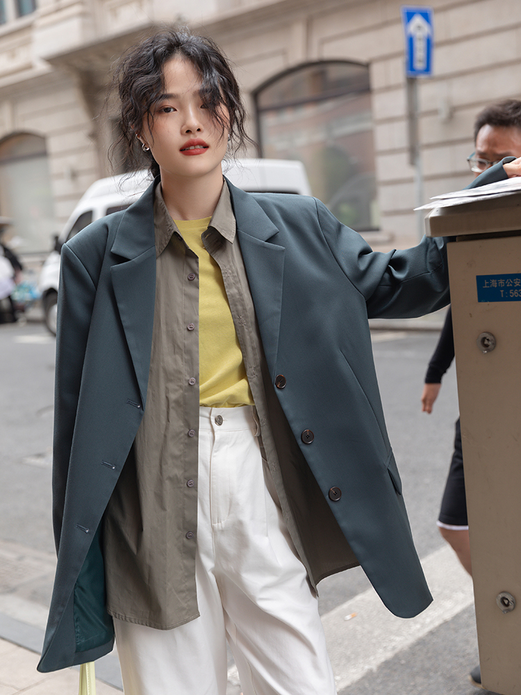 Senior Sense Gray Casual Suit Jacket Women