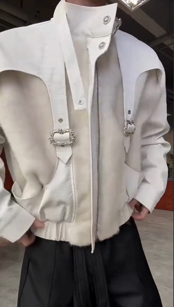 $22.19 Men's Fashion Deconstructed Stand Collar Jacket