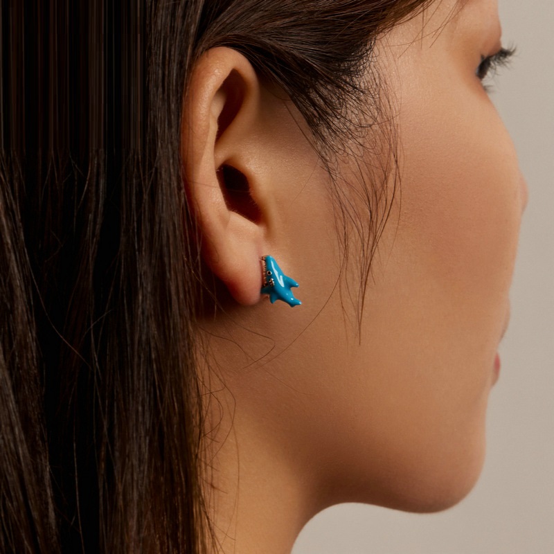 Fashion Little Shark Sterling Silver S925 Stud Earrings
