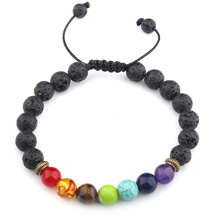 Fashion Entwining Natural Stone Lotus Buckle Chakra Yoga Bracelet